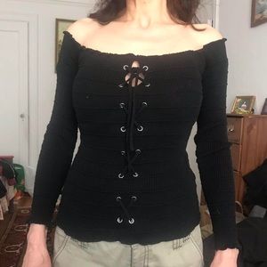 Lovely off shoulder body suit type sweater